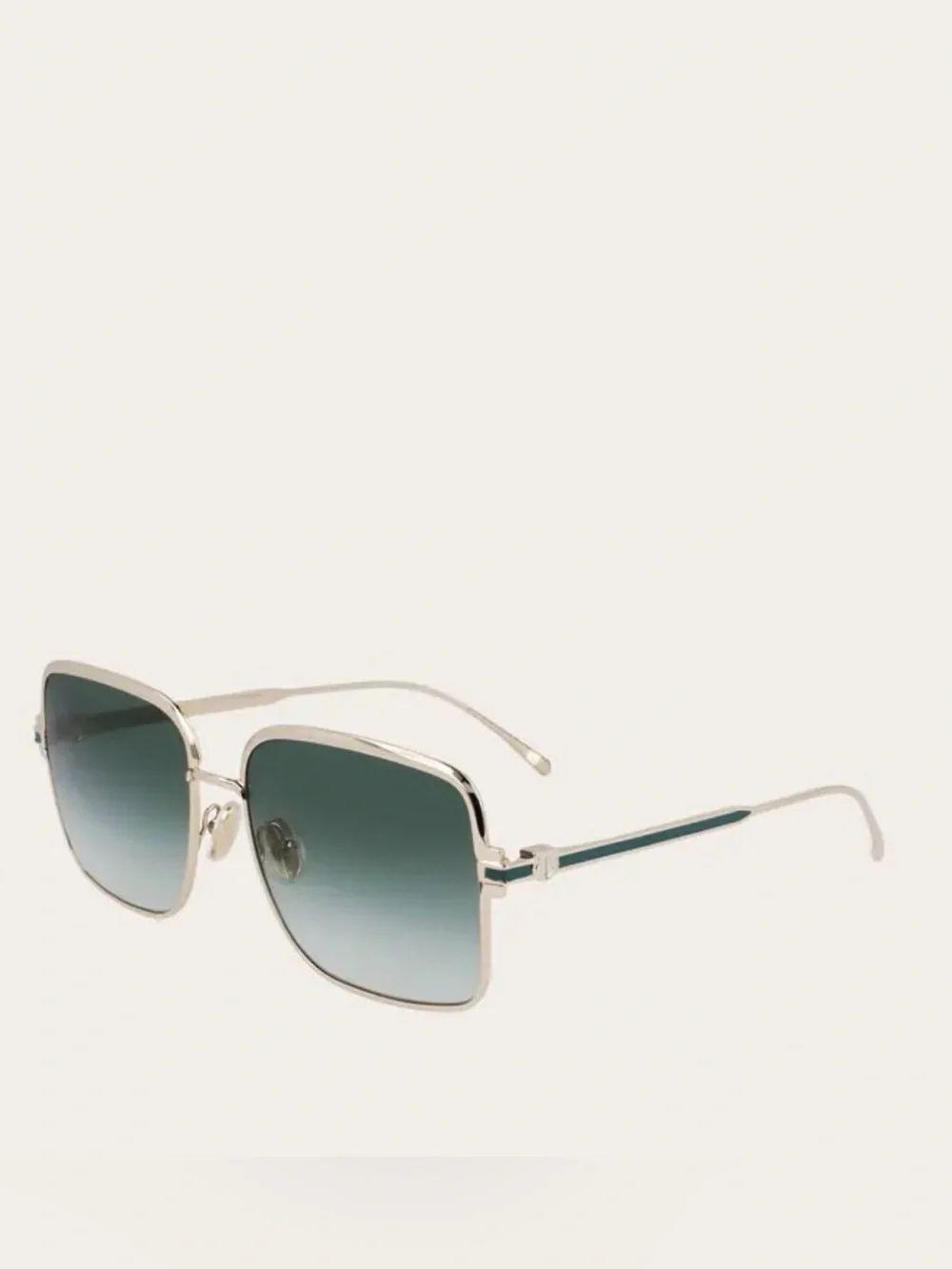 New Salvatore Ferragamo SF317S 750 Gold Frame Sunglasses with Dark Green Lenses